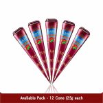 Kaveri Natural Henna Mehandi Cone for Hands & Hair Herbal Rajasthani Henna Paste in Natural Dark Brown Color With Nilgiri Oil for Bridal Dulhan Wedding Occasion Instant Mehendi Cone - Pack of 12 - Image 2