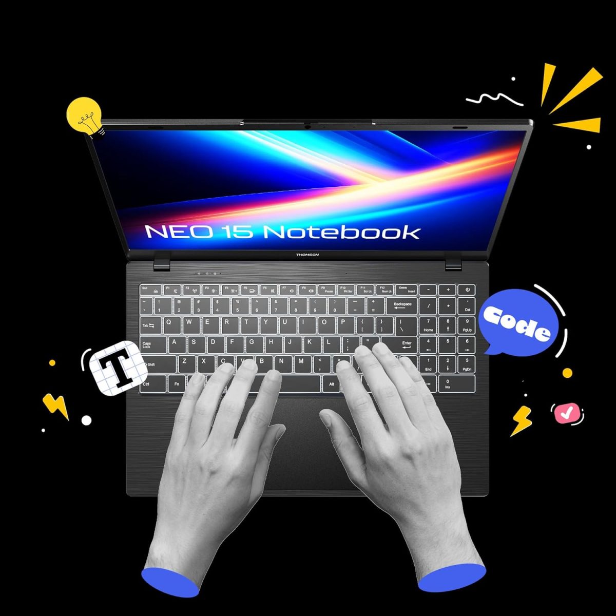 Thomson 15.6 Inches In-N15I Lightweight, Thin and Stylish Neo Notebook (Intel Core i7 12Th Gen/Windows 11 /Window 11 / 16GB DDR4 & 512 GB SSD/Backlight Keyboard/Grey Brush) - Image 6