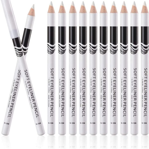 My Colors White Eyeliner Pencil Professional Highlighter Eye Liner Pen Waterproof Long Lasting Eyeliner1.8g (white, 6 -pcs)