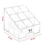 Clear Acrylic 9-Slot Lipstick & Cosmetic Organizer – Compact Makeup Holder for Lipstick, Lip Balm, Essential Oils & More – Transparent Plastic Storage Stand - Image 4