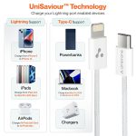 Ambrane Type-C to Lightning Cable, 22.5W Fast Charging Cable Compatible with iPhone 14, 13, 12,11, X, 8, 7, 6, 5, Pro,Max, iPad, Macbook, iMac, AirPods, Supports CarPlay, 1.2m (ABTL-Q12, White) - Image 3