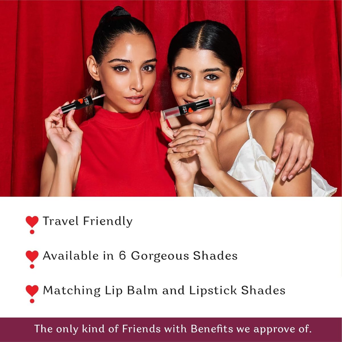 Color Cupid 2 in 1 Tinted Lip Balm + Liquid Lipstick | Intense color pay off & moisturization | Infused with Hyaluronic Acid & Jojoba Oil | Friends with Benefits | Wine & Dine - Image 5