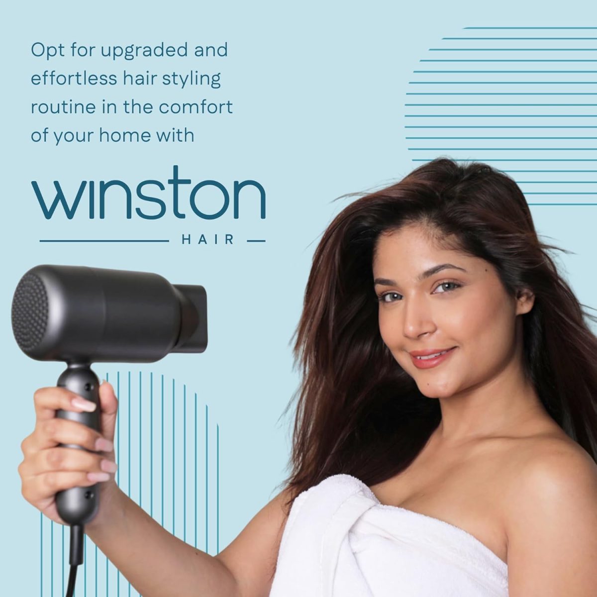 WINSTON Ionic Foldable Hair Dryer - 1400W | Compact, Foldable, and Damage-Free Drying Blow Dryer with Low Noise & Overheat Protection - 1 Year Warranty (Grey) - Image 2