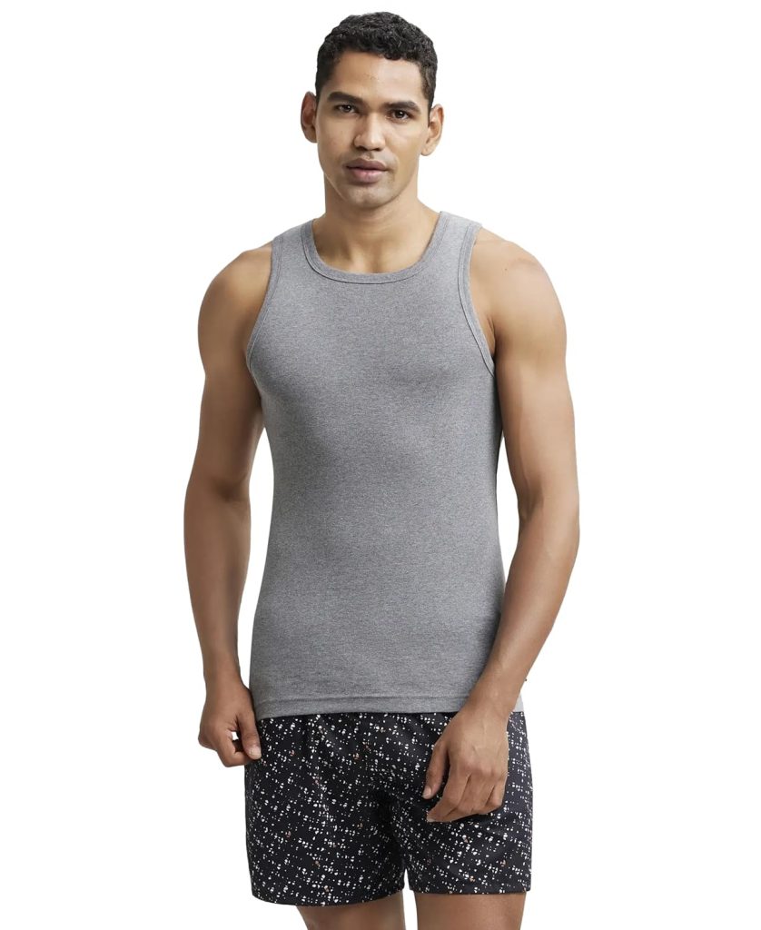 Jockey ZN14 Men's Super Combed Cotton Rib Square Neck Sleeveless Vest