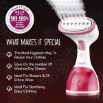 INALSA Garment Steamer for Clothes/fabric, Steam Iron -Vertical & Horizontal Steaming up to 20g/min, Travel Iron, 1200 Watt, 260 ml Water tank & 20 sec Fast Heating,1 Yr warranty,White/Pink (Steamax) - Image 9