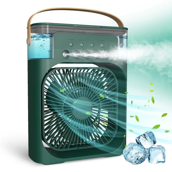 Jet Roy Portable Air Conditioner Fan, Mini Evaporative Air Cooler with 7 Colors LED Light, 1/2/3 H Timer, 3 Wind Speeds and 3 Spray Modes for Office, Home, Dorm, Travel