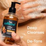 mCaffeine Coffee Body Washes for Men & Women| For Tan Removal & Deep Cleansing | Assorted Value Pack Combo | Contains 3 Shower Gels in Energizing Aroma of Berry, Almond & Cocoa | Pack of 3 | 600ml - Image 3