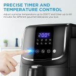 Midea 5L Air Fryer | 1500W Power | Digital display with 8 preset menu settings | Crisp Frying, Grill, Roast, Steam & Bake | Auto Cut-Off | 90% Less Oil | Non Stick Coating & Crisper Basket - Image 5