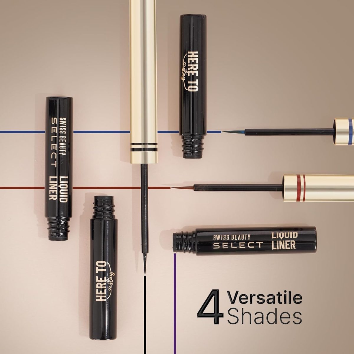 SWISS BEAUTY Select Here To Stay Semi-Matte Liquid Waterproof Eyeliner | With Precise & Pointed Tip | Smudge-Proof, Transfer- Proof | Shade- Mood Brown| 3ml | - Image 6