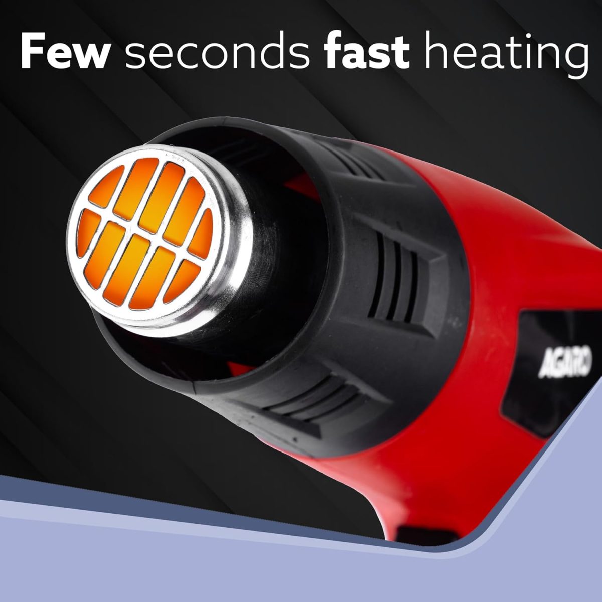 AGARO 2000W Heat Gun HG2120, Dual Temperature and Air Flow Control with 4 Nozzle Attachments, Hot Air Gun Heating helps in Shrink Wrapping, Paint Removal, Wire Shrinking, Crafting - Image 4