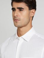 U.S. POLO ASSN. Men's Solid Cotton Linen Spread Collar Half Sleeve Shirts - Image 4