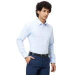 Raymond Men's Pure Cotton Structure Pattern Slim Fit Semi Cutaway Collar Full Sleeve Formal Shirt - Image 2