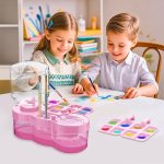 LUOSHI Paint Brush Cleaner Brush Rinser Water Circulation Painting Tool with Brush Holder and Palette Brush Rinser Dispenser for Adults Artist Kid - Image 2