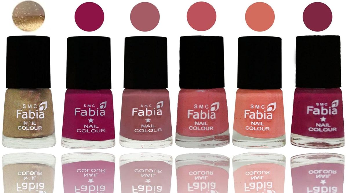 SMC Fabia Shine Bright Glossy Nail Polish Combo Set of 6 Nail Paint,02729