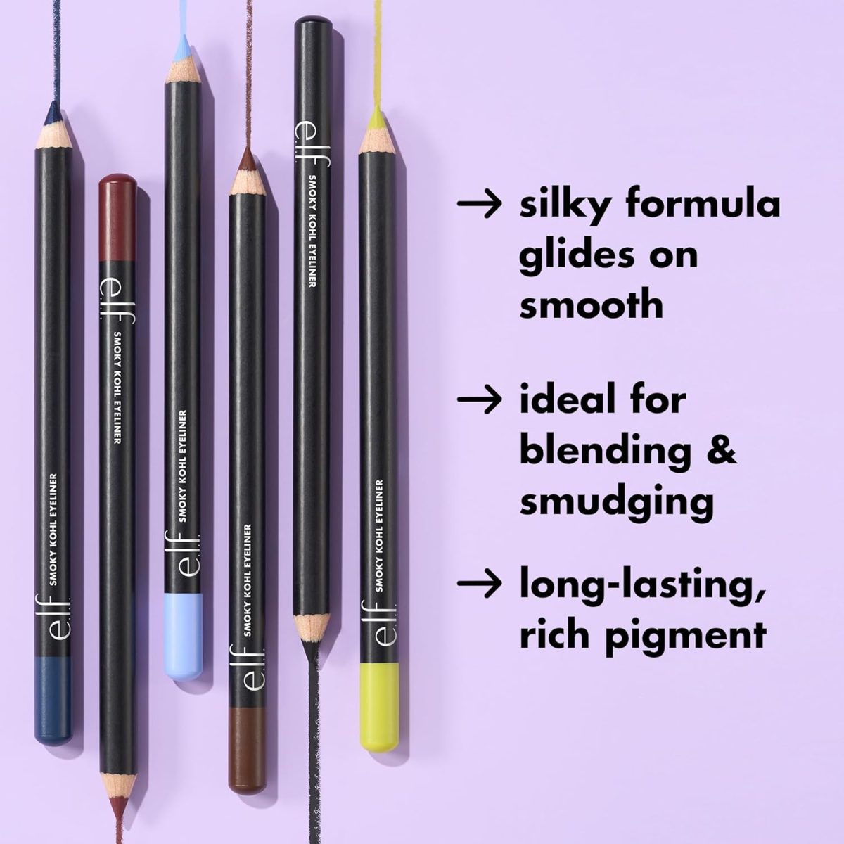 e.l.f. Smoky Kohl Eyeliner, Eye Pencil For Creating Long-Lasting, Bold, High-Pigmented Makeup Looks, Vegan & Cruelty-Free, Brownie Points - Image 2