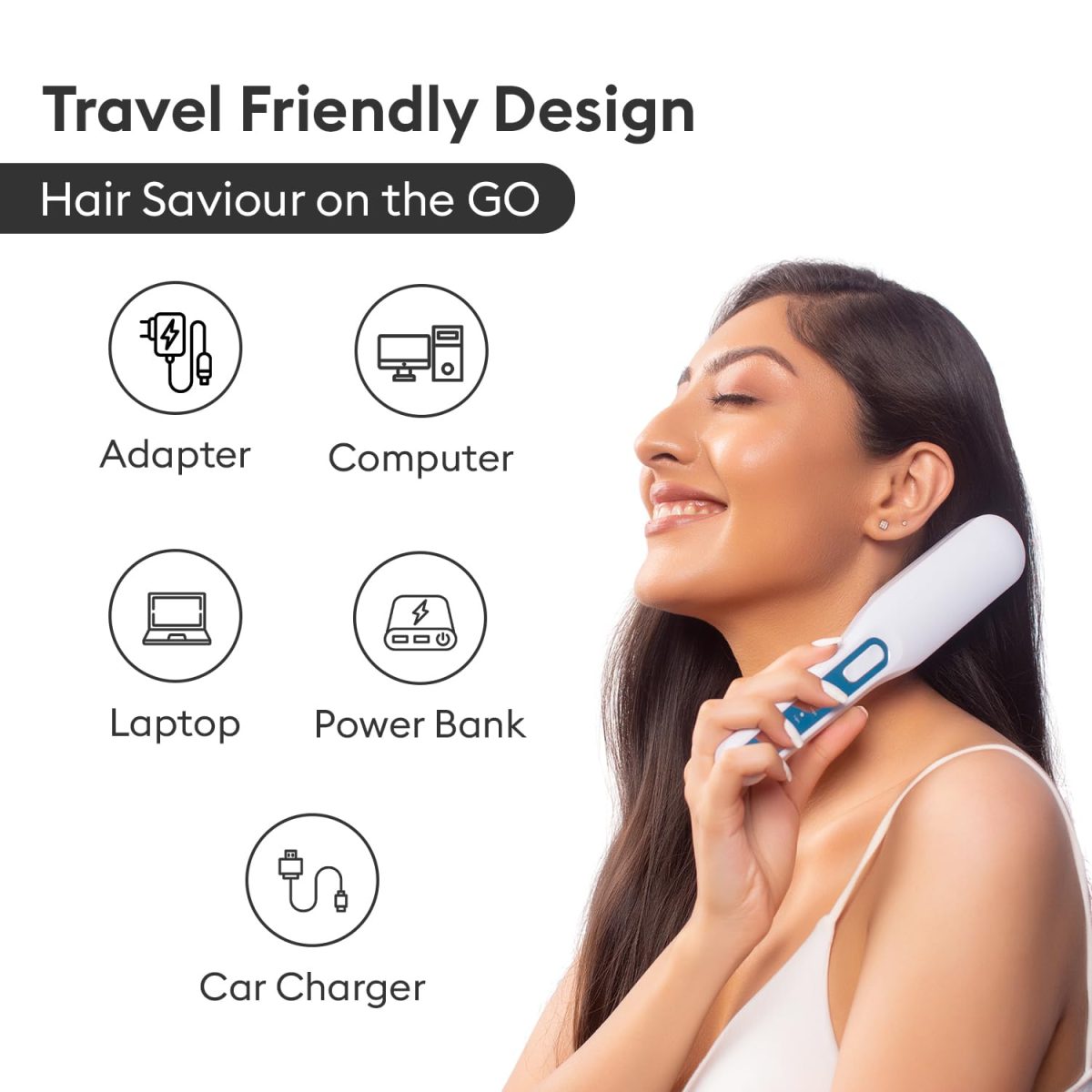 PROTOUCH LED Hair Therapy Comb with Red & Blue LED light scalp treatment & Vibration massage | Hair Fall control | Scalp Massage | Portable & Detangling | For Men & Women | All Hair Type - Image 8