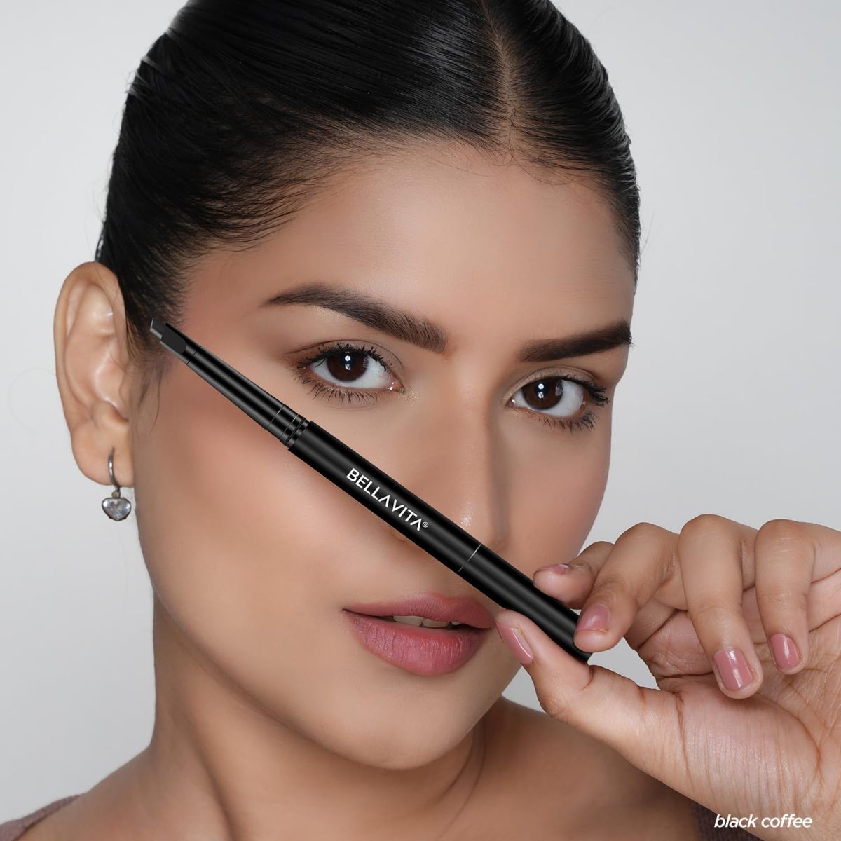 BELLAVITA Brow Boss Eyebrow Pencil | Ultra-Fine Precision Tip | Built-In Spoolie | Smudge-Proof & Buildable Formula | Clean Beauty | Black Coffee| 0.04g - Image 2