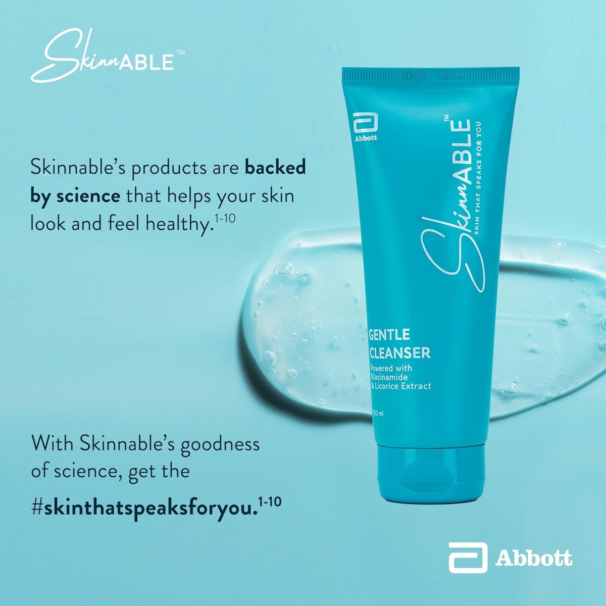 Skinnable Abbott Gentle Cleanser With Niacinamide, Licorice Glycolic Extract, Glycerin, Glyceryl Laurate, Lactic Acid, Ph Balanced, Paraben Free, Soap Free, Anti-Acne Facewash For Women & Men 100Ml - Image 4