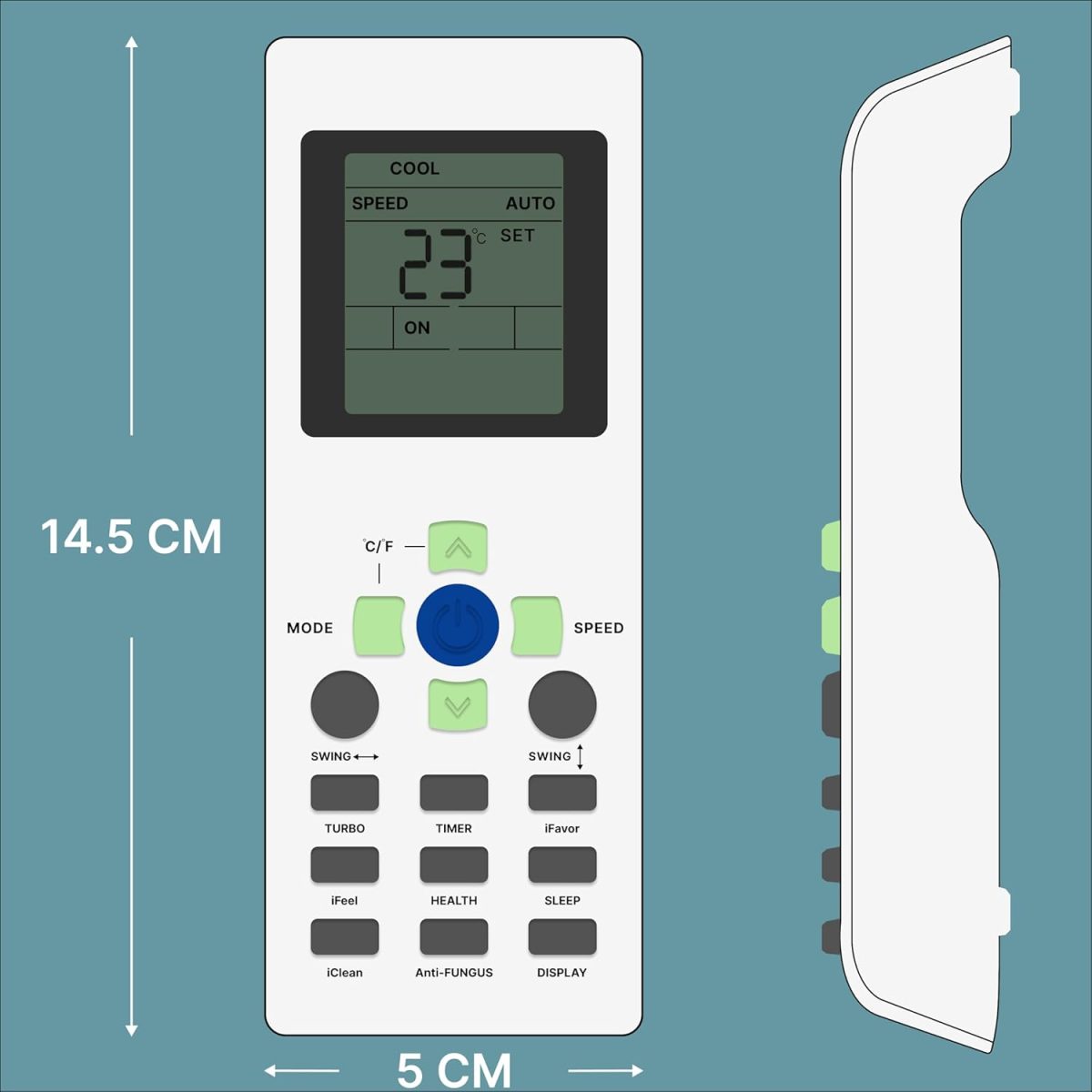 Zieva Compatible For Reconnect Ac Remote Replacement For 1, 1.5, 2 Ton Split/Window Air Conditioner - Please Match The Original Remote (Ac 171),White - Image 6