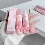 Gege Bear Tender Lip Glaze | Cute Lipstick Combo Set for Women with Glossy Finish | Pink, Brown & Nude Shades Waterproof Long Lasting | Liquid Lipgloss with Teddy Bear Case (05# Hoshino Riku, 2.5g)