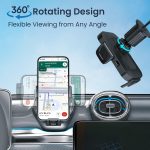Portronics Clamp Y Adjustable Air Vent Smartphones Mobile Holder for Car with 360° Rotational, One Click Release Button, Compatible with 4.8 to 6.8 inch Devices(Black) - Image 3