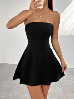 TIVANTE Solid Tube Sleeveless Fit & Flare Mini Dress for Women - Image 4