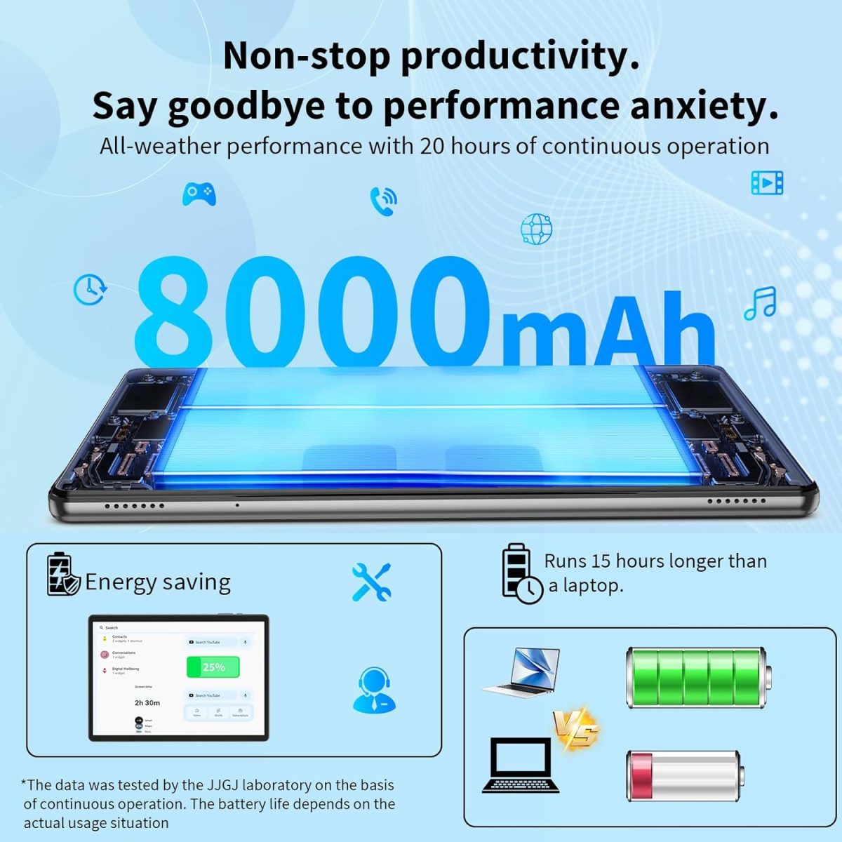 JJGJ Android Tablet with Keyboard, 14 Android Tablet, 12(4+8) GB+128GB, 1TB Expansion, 10 inch 2 in 1 Tablet with Case, Mouse, Stylus Pen, 8000mAh Battery (Pink) - Image 4