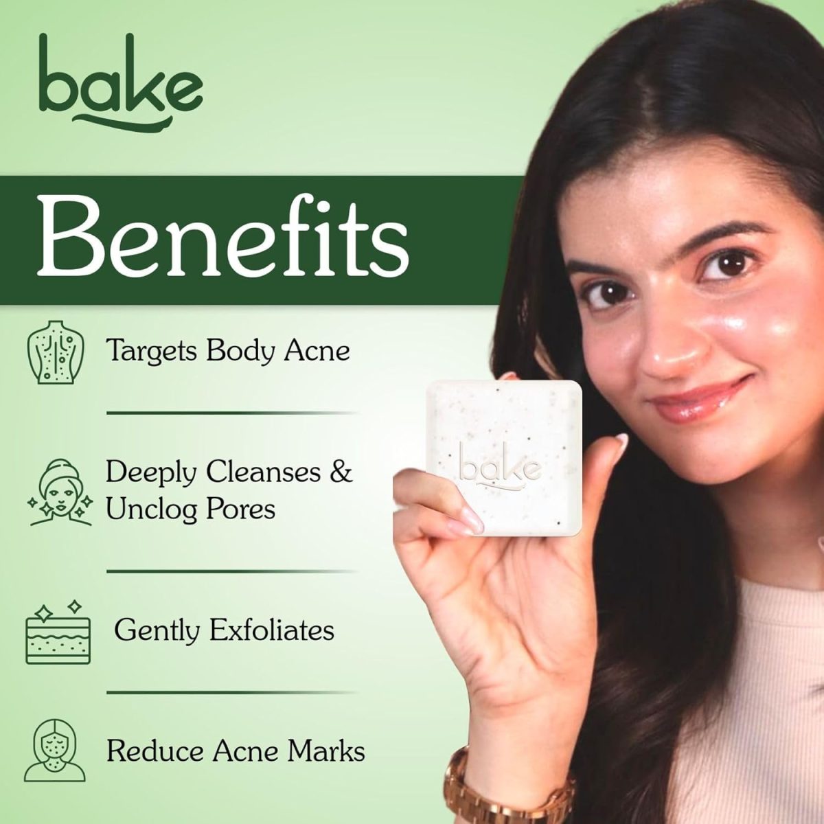 BAKE 2% Salicylic Acid Soap (2 pcs) Scrub Treatment with Niacinamide for Body & Back Acne, Reduces Strawberry Legs | Fades Dark Spots | Non Drying Formula | Soap For Men & Women | 100g x 2 (100 g (Pack of 2)) - Image 2