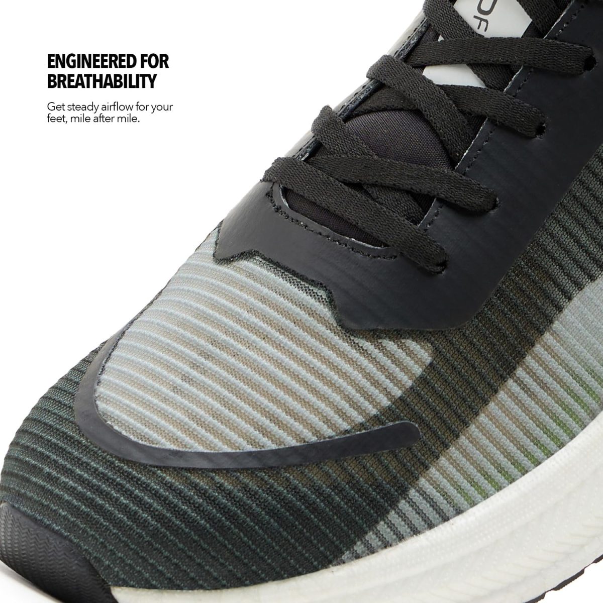 BoldFit Running Shoes for Men - Anti-Slip Sports Shoes With Soft Sole Extra Grip for Running, Jogging, Regular Gym - Black-Grey UK 9 - Image 5