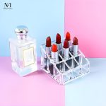 Clear Acrylic 9-Slot Lipstick & Cosmetic Organizer – Compact Makeup Holder for Lipstick, Lip Balm, Essential Oils & More – Transparent Plastic Storage Stand - Image 5