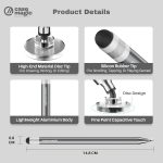 Case-Magic 2 in 1 Universal Stylus Pen with Fine Point Disc Tip+ Rubber Fiber Tip| for Smartphone/Tablet/iPad/Pro/Air/iPhone/iOS/Android/All Touch Screens| Aluminum Body (Grey) - Image 4