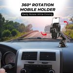 Kratos Grip X3 Premium Mobile Holder for Car with Back Button Unlocking Mechanism, Strong Suction Cup, 360° Rotatable,Car Mobile Holder for Wildshield and Dashboard, Compatible with 4 to 7" Smartphone - Image 9