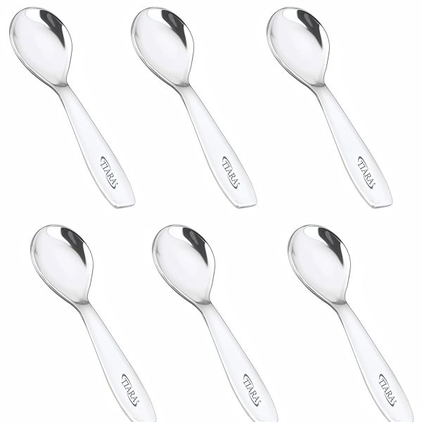 TIARA 6Pc Masala Spoon Heavy Guage Stainless Steel Small Spoon Mini Spoon for Masala Containers Spoon Set for Home/Kitchen Length 8cm (6Pc)