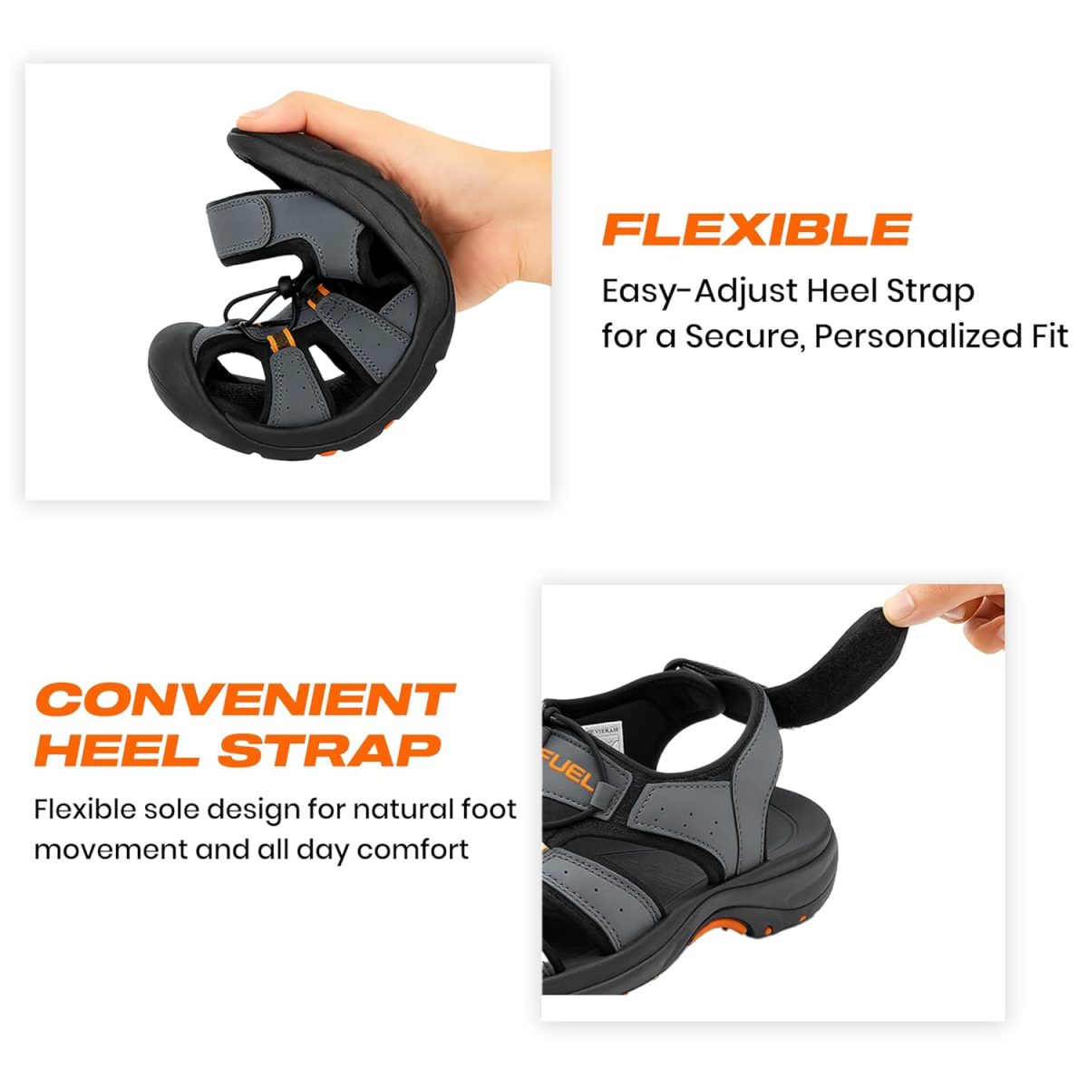 FUEL Soldier-02 Flexible Fisherman Sandals for Men in Comfortable & Breathable Casual Sandals in Protective Bump Toe with Anti-Skid Outdoor & Sports Footwear - Image 4