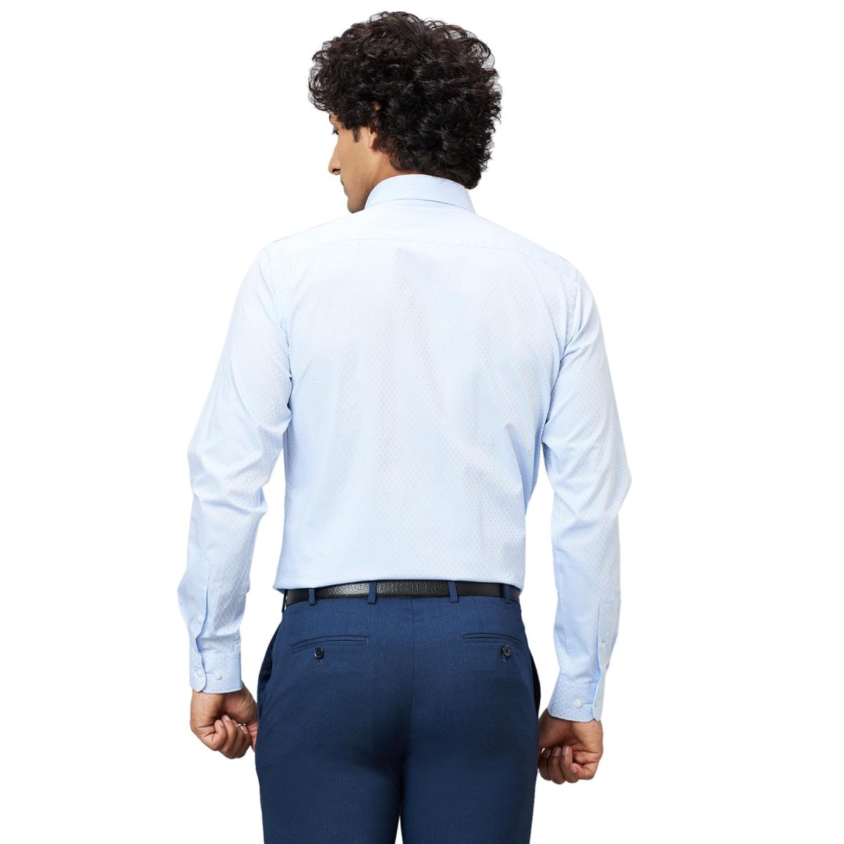 Raymond Men's Pure Cotton Structure Pattern Slim Fit Semi Cutaway Collar Full Sleeve Formal Shirt - Image 4