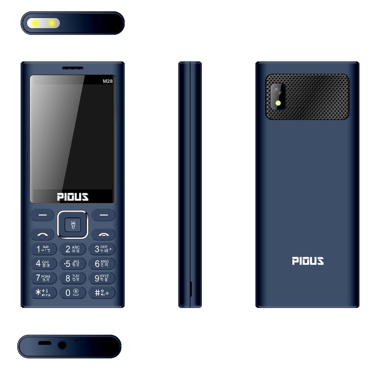 Pious M28 Dual Sim Keypad Mobile Phone (2.8 Inch Display, Wireless FM Radio, 3000 mAh Big Battery, Made in India) (Aqua Blue) - Image 2
