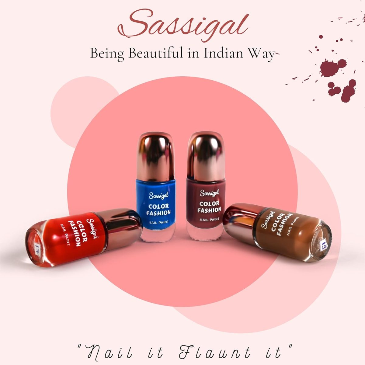 Sassigal Color Fashion Nail Paint Set 12 Shades | High Shine, Glossy Finish | Quick-Dry, Long-Lasting & Chip-Resistant | Highly Pigmented Nail Enamel (11ml Each) (Multicolor 2, Pack of 12) - Image 2