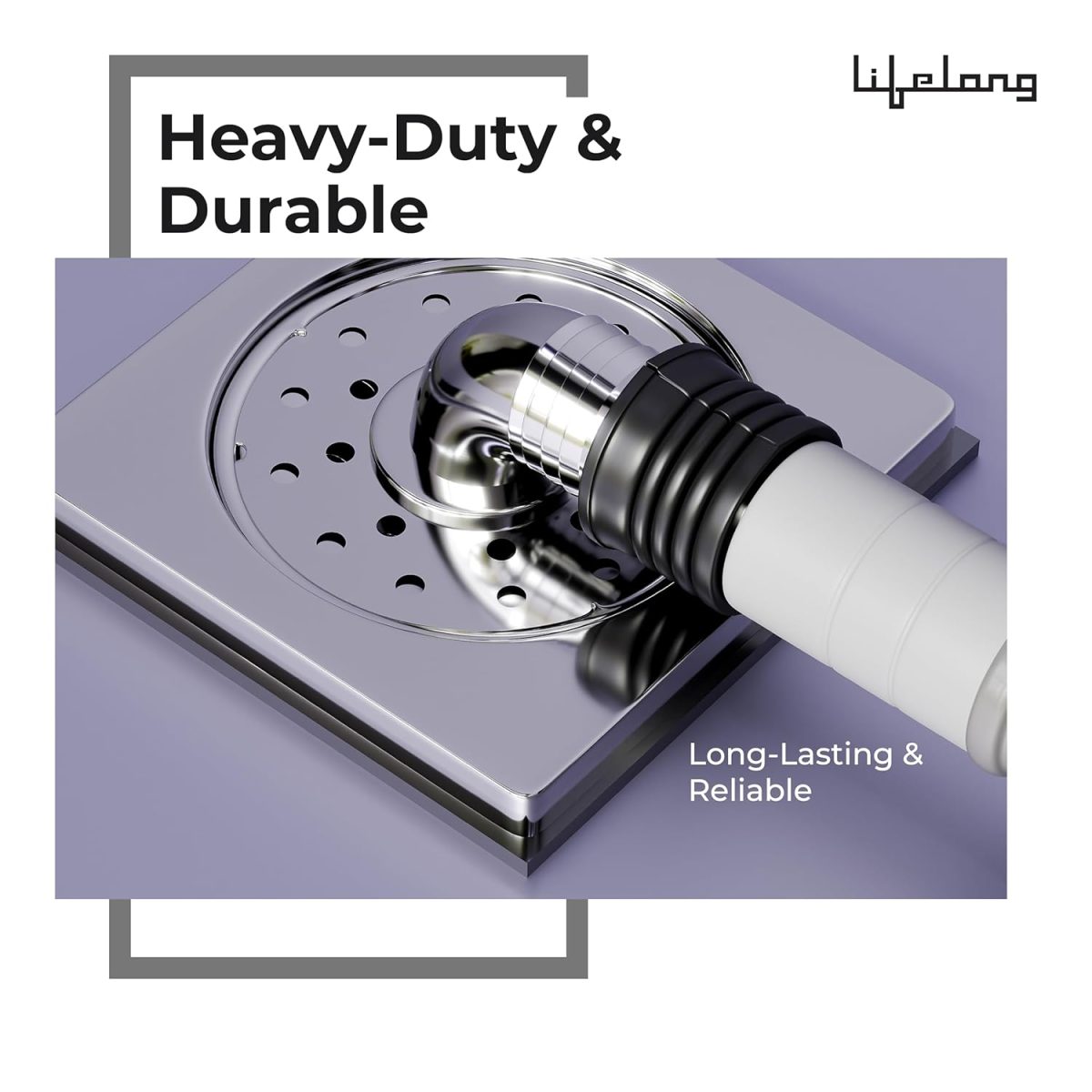 Lifelong 5 Inch Outlet Pipe Connector for Washing Machine | Bathroom Floor Drain Cover | Sink Strainer & Drain Filter | Anti-Overflow & Backflow Preventer | Sink Drainer & Drainage Cover (LLHIEG01) - Image 7