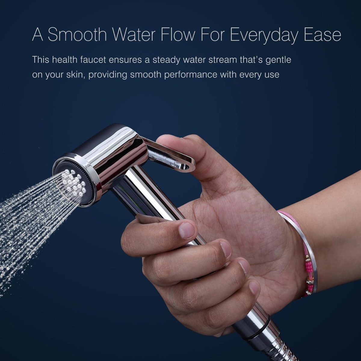 Hindware Italian Collection Health Faucet for Bathroom | Made of ABS | Comes with 1.2-Meter Stainless Steel Tube | Element | 1-Year Manufacturer Warranty - Image 2