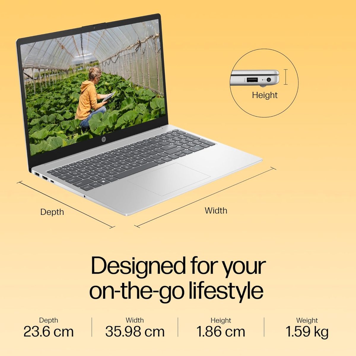 (Refurbished) HP 15, AMD Ryzen 7 5825U (16GB DDR4, 512GB SSD) FHD, Anti-Glare, Micro-Edge,15.6''/39.6cm, Win11, M365(1yr)* Office24, Silver, 1.59kg, fc0476AU, Radeon Graphics, FHD Camera w/Shutter, Backlit Laptop - Image 8