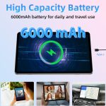 Tablet 10.1 inch, Android 14 Tablets 9 (3+6) GB RAM 64GB ROM 1TB Expand, 1280x800 IPS HD Touchscreen, 6000mAh Battery, Bluetooth, Dual Camera, GMS, WiFi, Case (Black) - Image 5