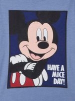 Mickey & Friends By Kidsville Boy's Plain Regular fit T-Shirt (STY-18-19-005086_Blue 4-5 Years) - Image 3