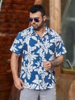 LookMark Men's Floral Vibrant Printed Half Sleeve Loose Fit Casual Shirt in Cotton Blend – Perfect for Beach Days, Everyday Comfort, and Effortless Style - Image 4
