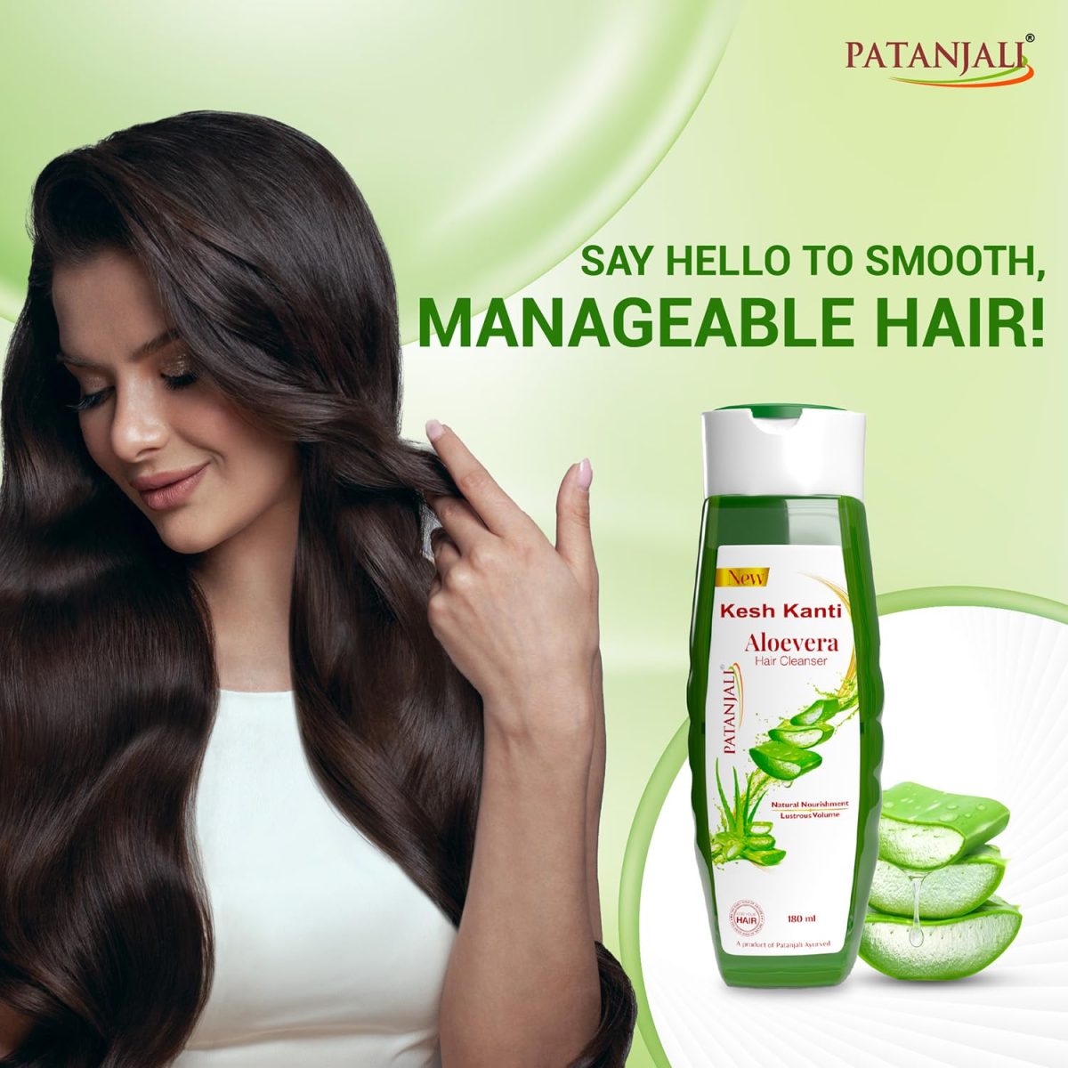Patanjali Kesh Kanti Aloevera Hair Cleanser 180ML, Natural Nourishing Shampoo, Herbal Care for Healthy Hair, Scalp Cleansers for Men and Women, For All Types - Image 2