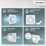 Crompton Axial Air High-Speed Plastic Exhaust/Ventilation Fan (150 mm/6 Inches, White, Pack of 1) - Image 5