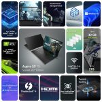 Acer Aspire 3D 15 SpatialLabs Edition Gaming Laptop Intel Core i7-13620H Processor (16GB/1TB/NVIDIA RTX4050/Win11Home) A3D15-71GM, 39.6 cm(15.6") UHD 3840 x 2160 IPS Display, Obsidian Black, 2.32KG - Image 2