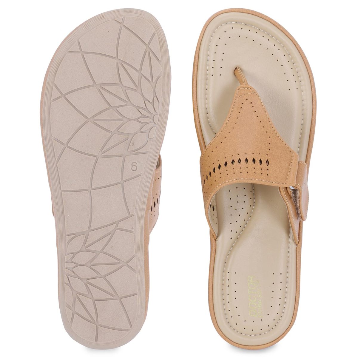 DOCTOR EXTRA SOFT Women's Flat Memory Foam Slippers/Flip-Flops Fashion Stylish Casual Comfortable Diabetic Orthopedic Lightweight Synthetic Slip-On Sandals With Adjustable Strap For Girls D-608 - Image 7