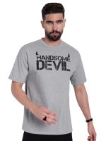 Go Devil Men’s Grey 100% Polyester Printed T-Shirt | Half Sleeve, Regular Fit Casual Wear for Men