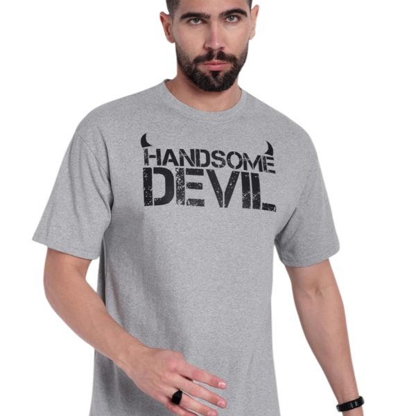 Go Devil Men’s Grey 100% Polyester Printed T-Shirt | Half Sleeve, Regular Fit Casual Wear for Men