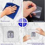 XENOTY Strong Self Adhesive Magic Sticker Transparant - Bathroom and Kitchen Hanging Racks Sticker, Tissue and Towel Rack Hanging Only Sticker (Single Hook Transperant (8 x 8 cm), 4.00) - Image 5